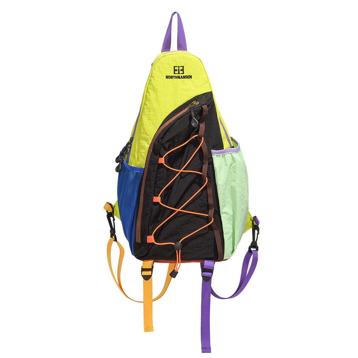 Sportlicher Patchwork-Rucksack aus Nylon für Damen in verschiedenen Farben 