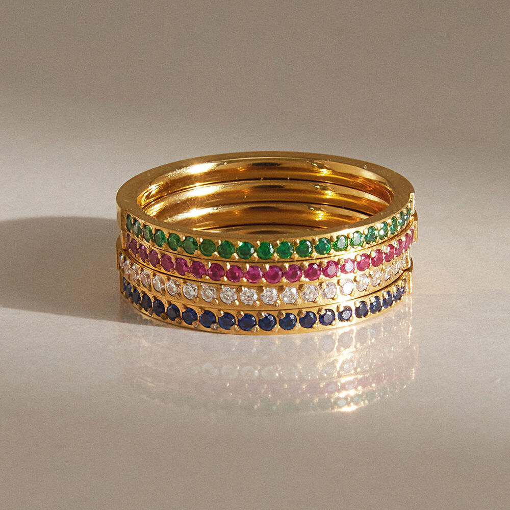 Luxurious Series Simple Circle Stainless Steel Waterproof Zircon Minimalist Rings h5Picture2