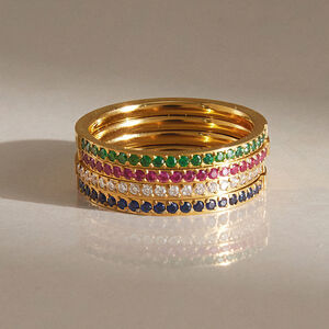 Luxurious Series Simple Circle Stainless Steel Waterproof Zircon Minimalist Rings h5 Picture2