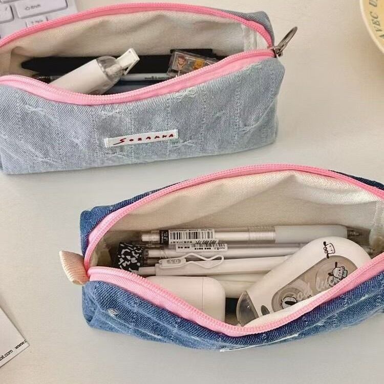 Lässige Stifteetuis Aus Polyester Mit Herz- Und Schleifenmuster, Einfarbig, Aus Der Simple Series 2