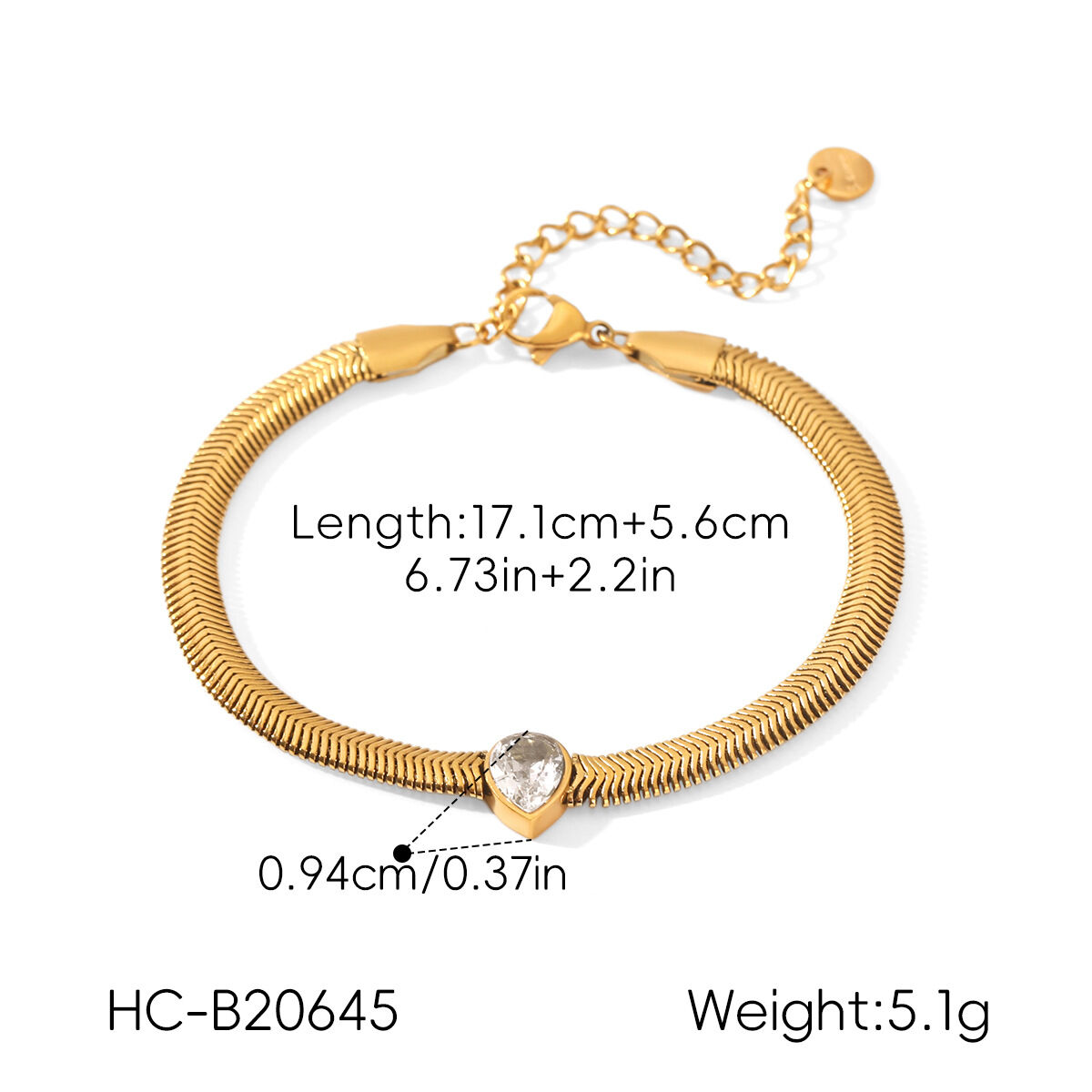 Bracciale Da Donna Simple Series Daily Chain In Acciaio Inossidabile Impermeabile Color Oro Con Zirconi h5 Immagine2