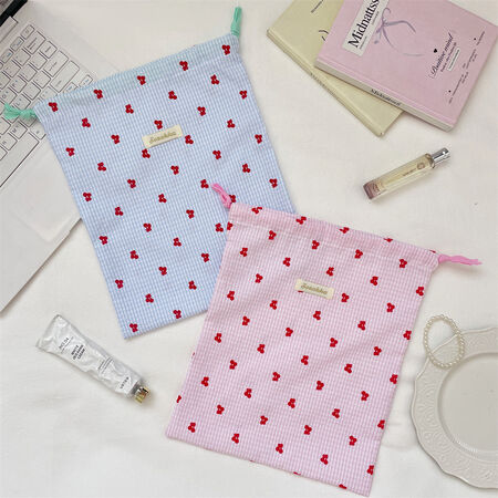 Romantic Series Sweet Cherry Cotton Gift Wrapping Jewelry Bags 2