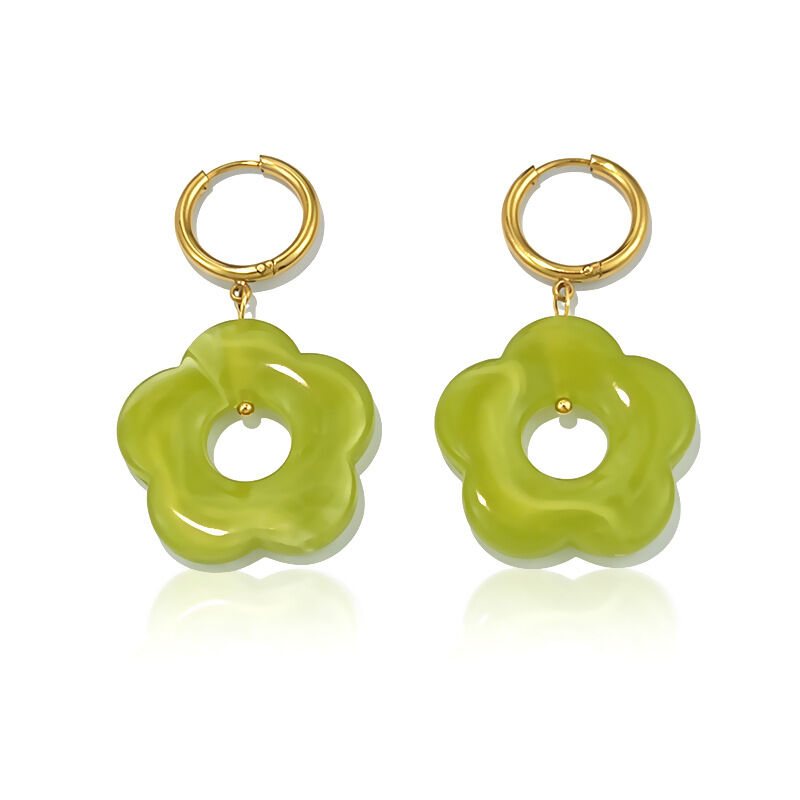 Serie Romantica Set Di Collane Da Donna Con Fiori In Resina Color Oro Immagine4