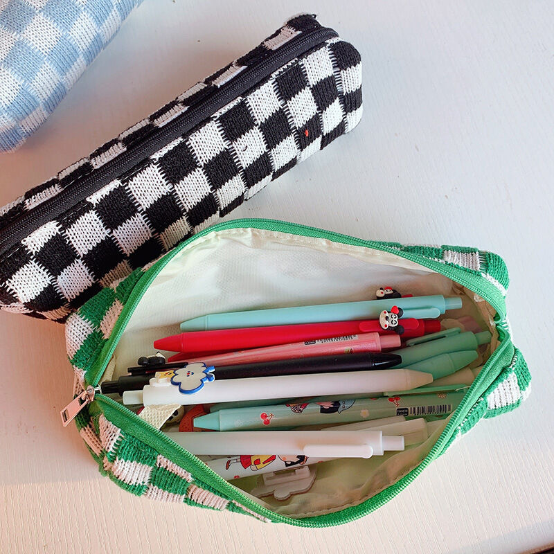 Estuches Para Bolígrafos De Imitación De Piel A Cuadros De Colores Variados, Estilo Casual Y Sencillo. h5Imagen4