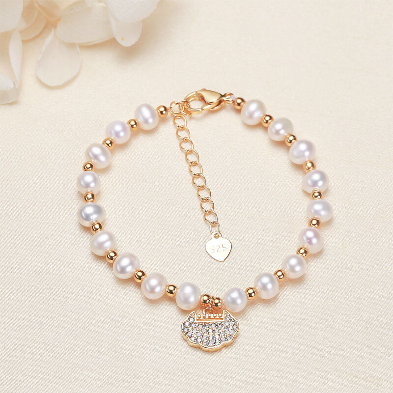 Luxurious Series Simple Beads Lock Freshwater Pearls   Gold Color  Women's Pearl Bracelet h5 