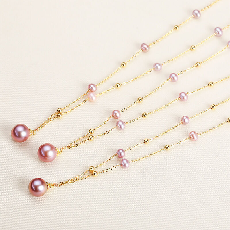 Romantic Series Elegant Beads Freshwater Pearls   Gold Color  Women's Pearl Necklace h5 Picture2