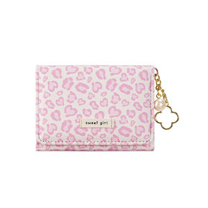 Portafoglio Quadrato Da Donna In Pu Con Dettagli In Metallo, Stampa Leopardata E Motivo A Trifoglio, Stile Casual, Con Portafogli E Porta Carte. h5