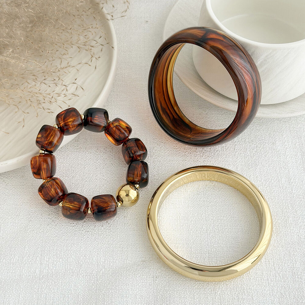 Armbänder-Sets Für Damen Mit Harzperlen In Farbverlauf Bild4