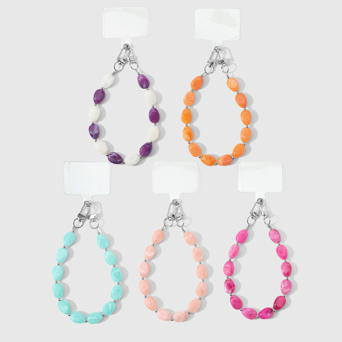 Simple Series Daily Solid Color Beads Alloy Phone Chain