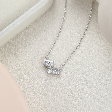 Simple Series Cute Irregular Shape 925 Sterling Silver Color Rhodium Plating Women's Moissanite Necklaces 2