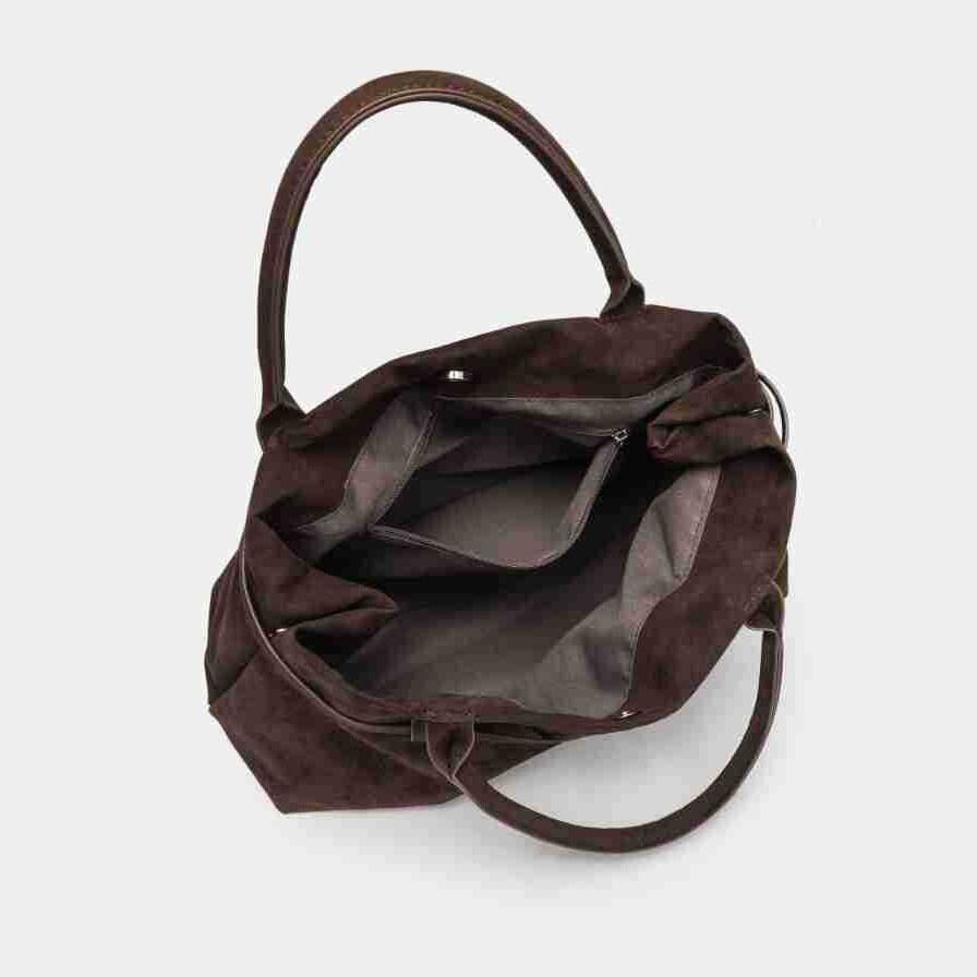 Bolsos De Mano Para Mujer De Estilo Casual Con Herrajes Metálicos Y Diseño Liso En Ante. h5 Imagen2