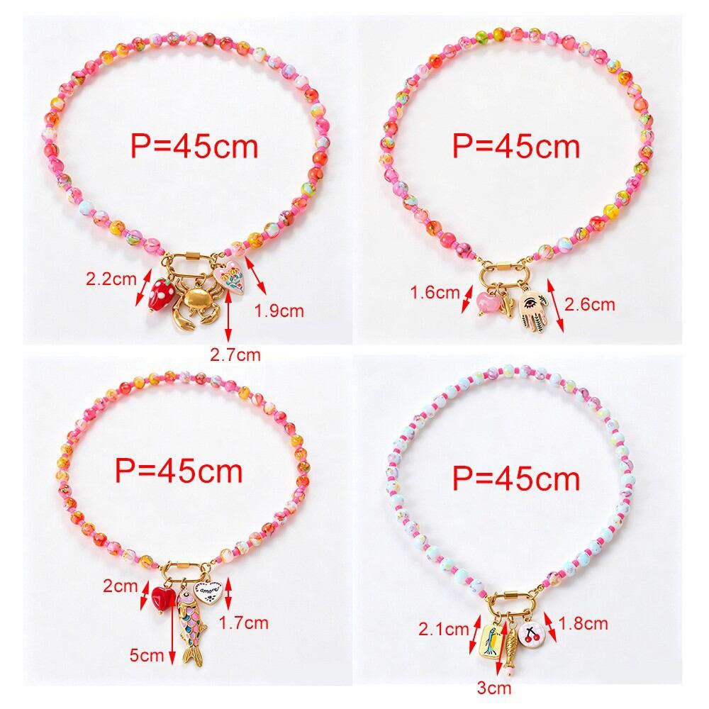 Collares De Cuentas De Resina Con Forma De Pez, Estilo Oceánico, De La Serie Romántica &Quot;Vacaciones&Quot;. h5 Imagen4