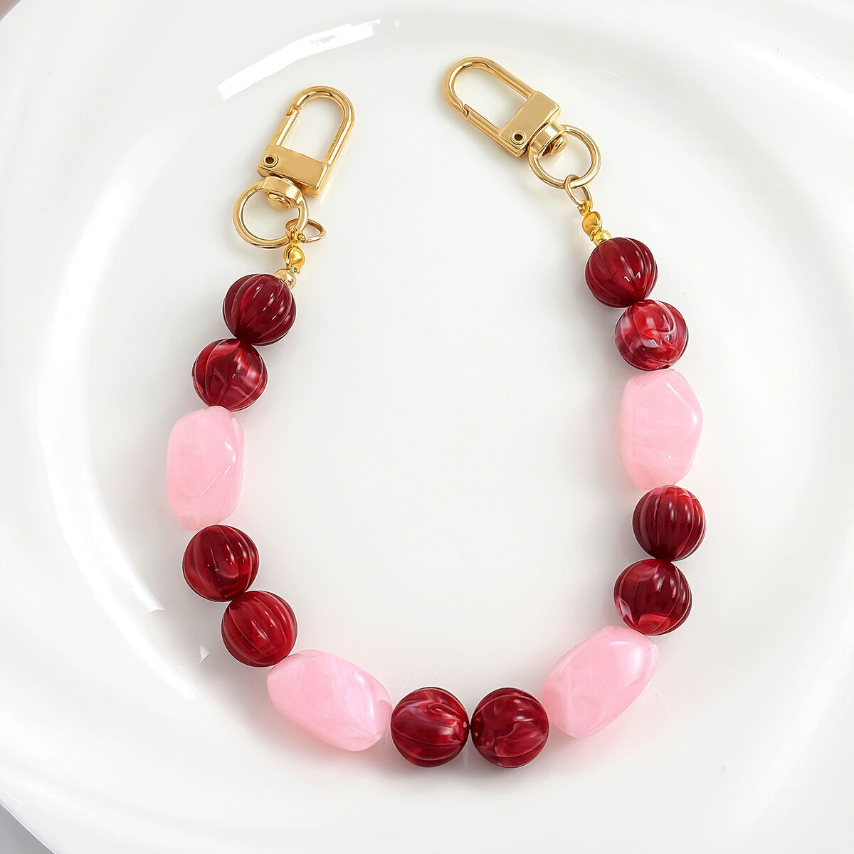 Simple Series Casual Irregular Shape Beads Mixed Color Gradient Color Resin Phone & Bag Chain 