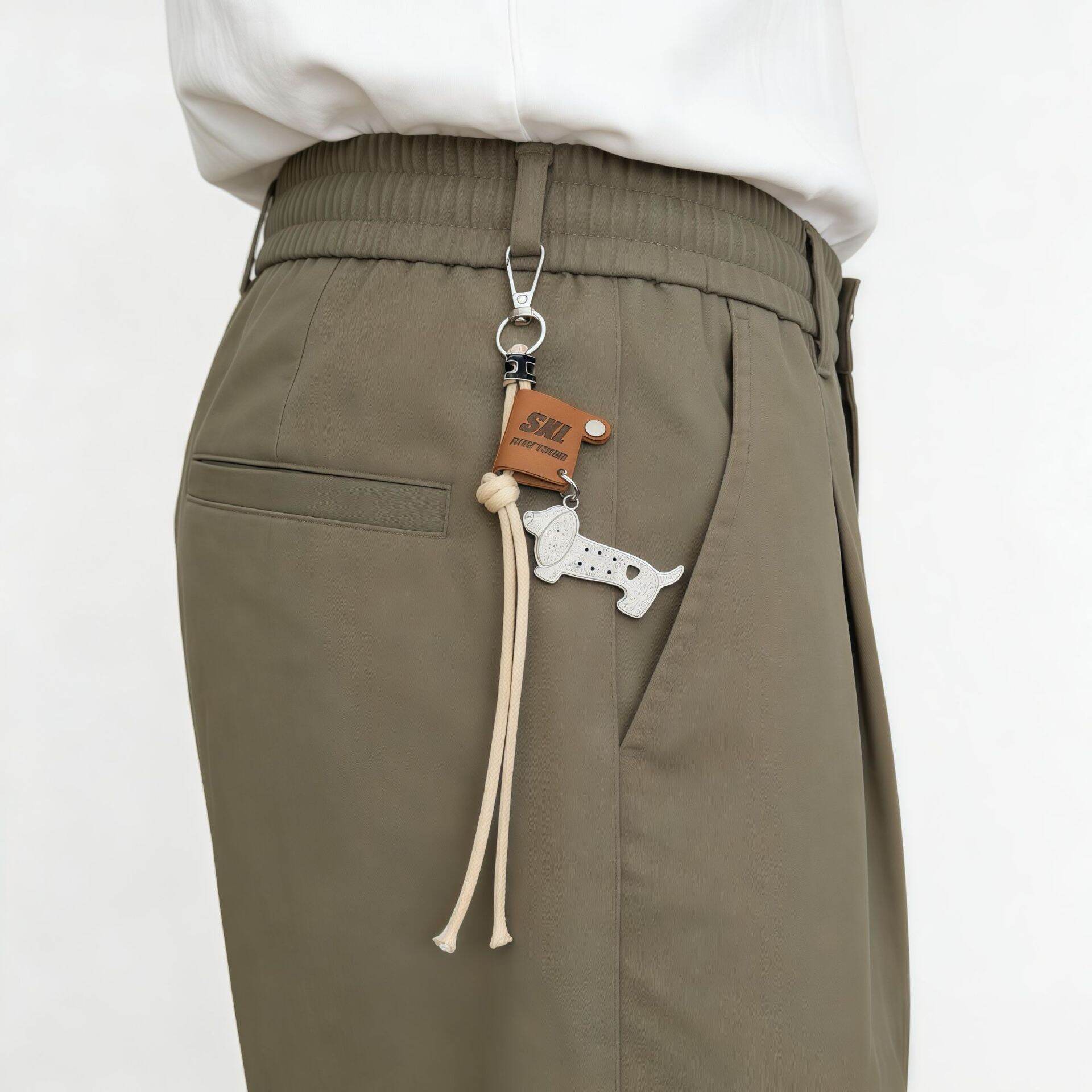 Simple Series Retro Letter Twist Dachshund Metal Bag Charms h5 Picture3