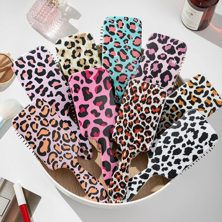 Peines De Plástico De Colores Variados Con Estampado De Leopardo Retro De La Serie Simple 2