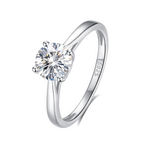Simple Series Elegant Circle 925 Sterling Silver Color Platinum Plating Moissanite Women's Moissanite Rings h5