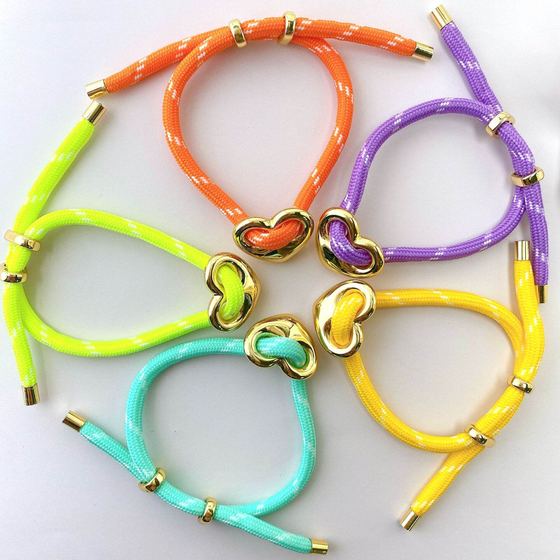 Simple Series Simple Heart Ellipse Shape Rope Women's Braided Bracelets