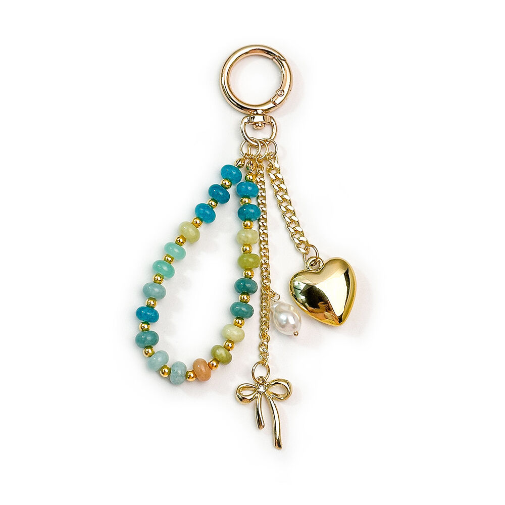 Simple Series Sweet Heart Bow Knot Beads Mixed Color Resin Bag Charms