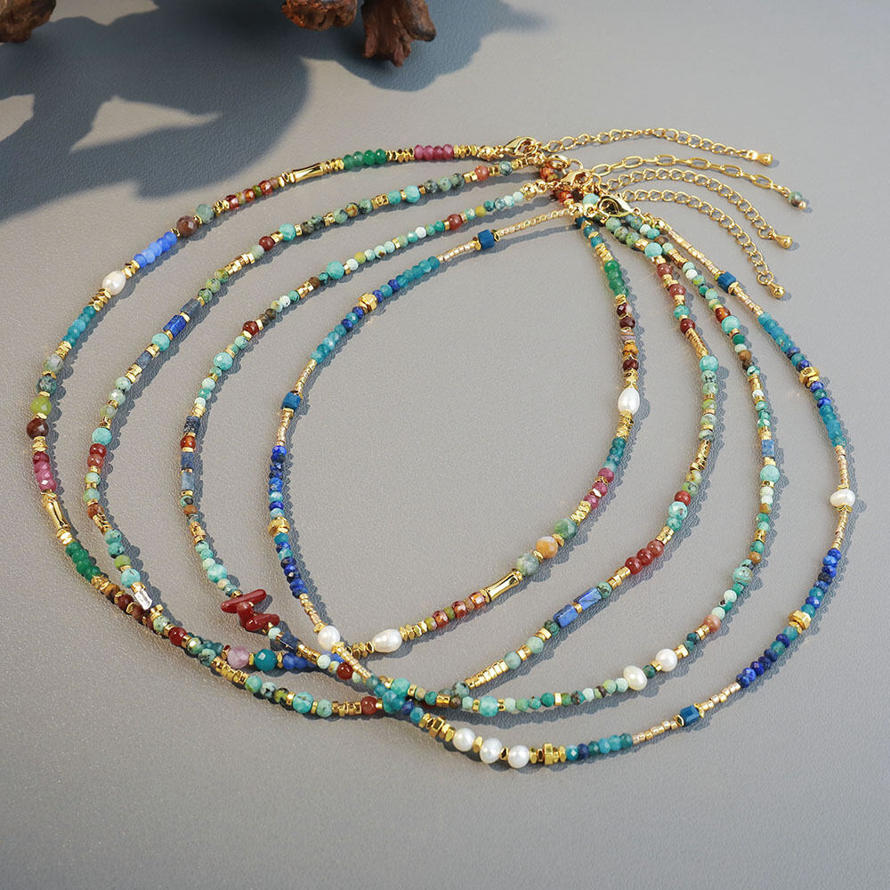 Classic Series Retro Beads Natural Stones Women's Necklaces Sets h5 Picture3