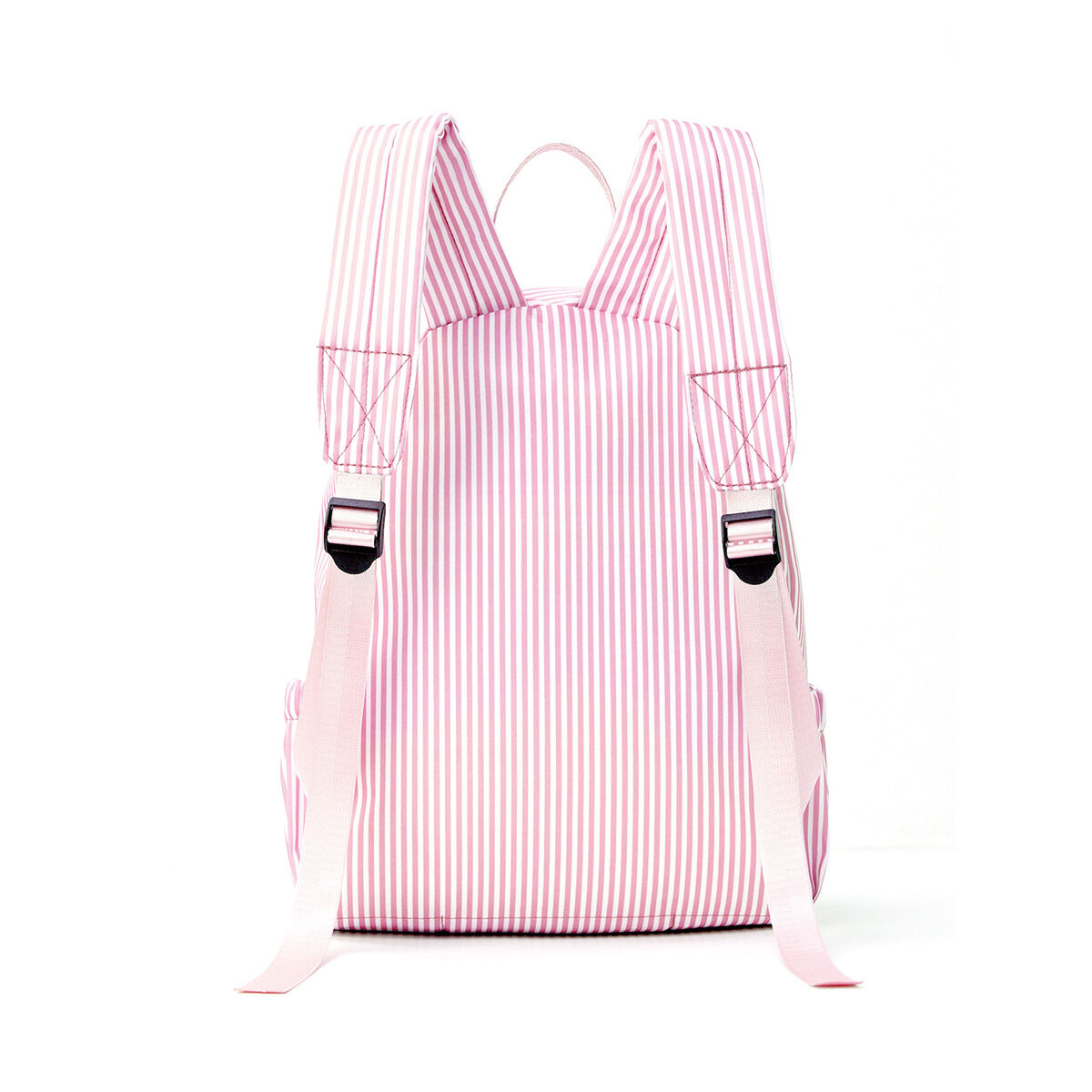 Lässiger Damenrucksack aus Baumwolle mit einfarbigem Streifenmuster und Print. h5 Bild4