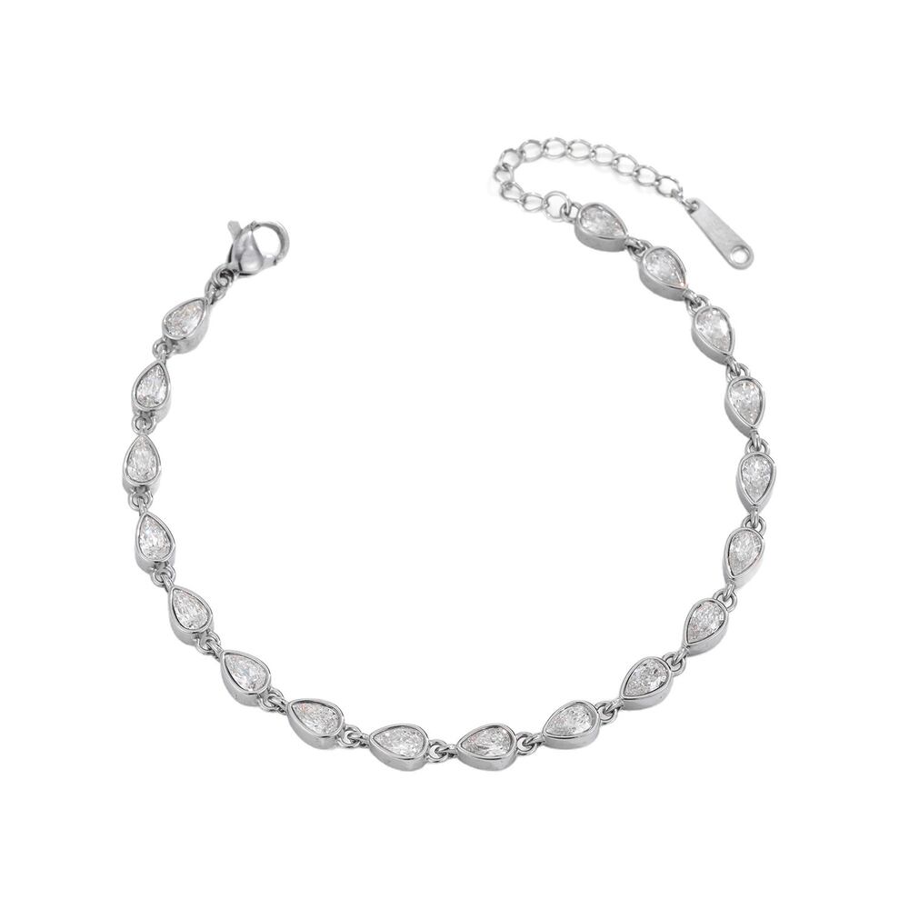 Luxe Serie Elegante Hartvormige Patchwork Cirkel Roestvrijstalen Waterdichte Zirkonia Damesarmbanden Afbeelding5