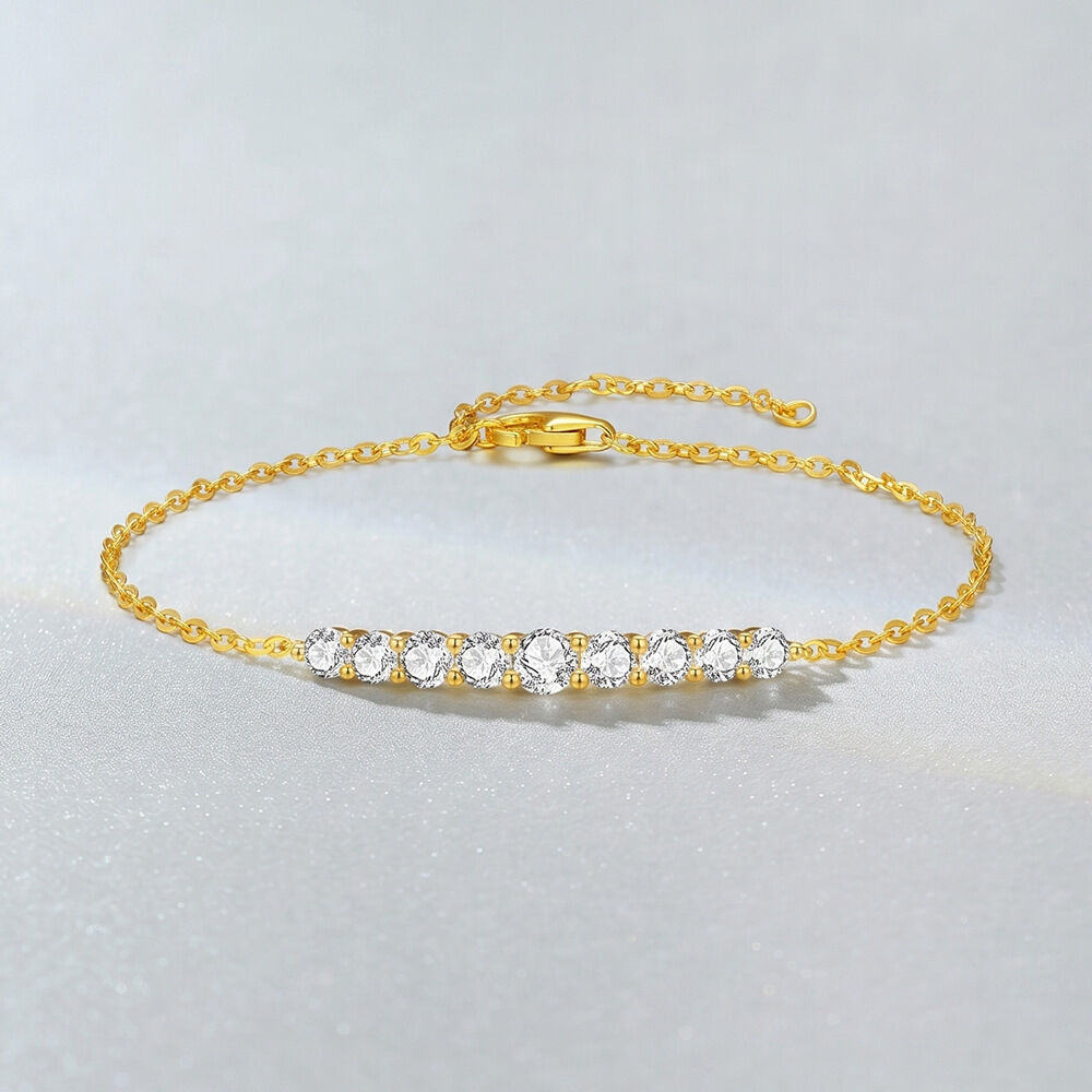 Simple Series Elegant Chain 925 Sterling Silver Color   Gold Color   Women's Moissanite Bracelets 2