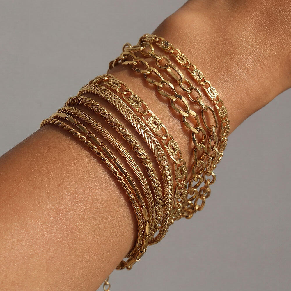 Eenvoudige Serie Dagelijkse Patchwork Ketting, Roestvrijstalen Waterdichte Damesarmbanden Afbeelding4