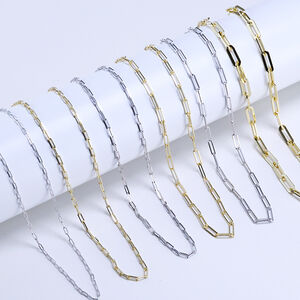 Colliers Pour Femmes En Argent Sterling 925 Plaqué Rhodium, Collection Simple Series Daily Chain h5 Image2