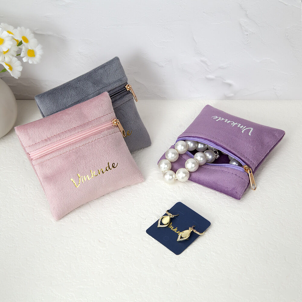 Solid Color Velvet Jewelry Bags Picture4