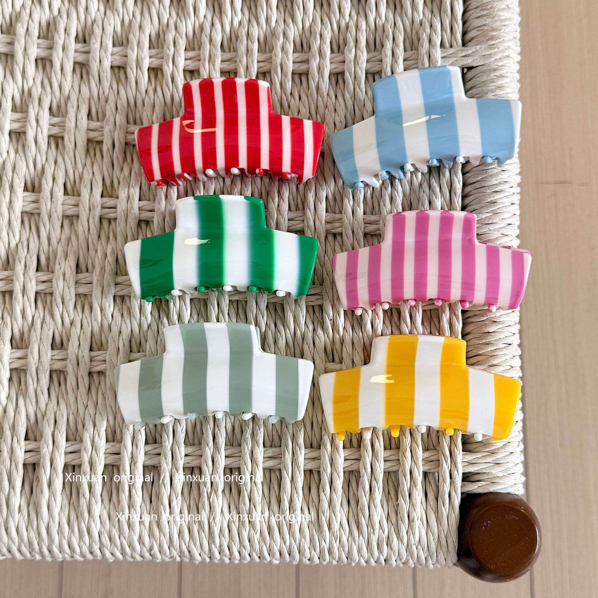 Simple Series Daily Stripe Haarclips Van Acetaat In Verschillende Kleuren h5 Afbeelding3