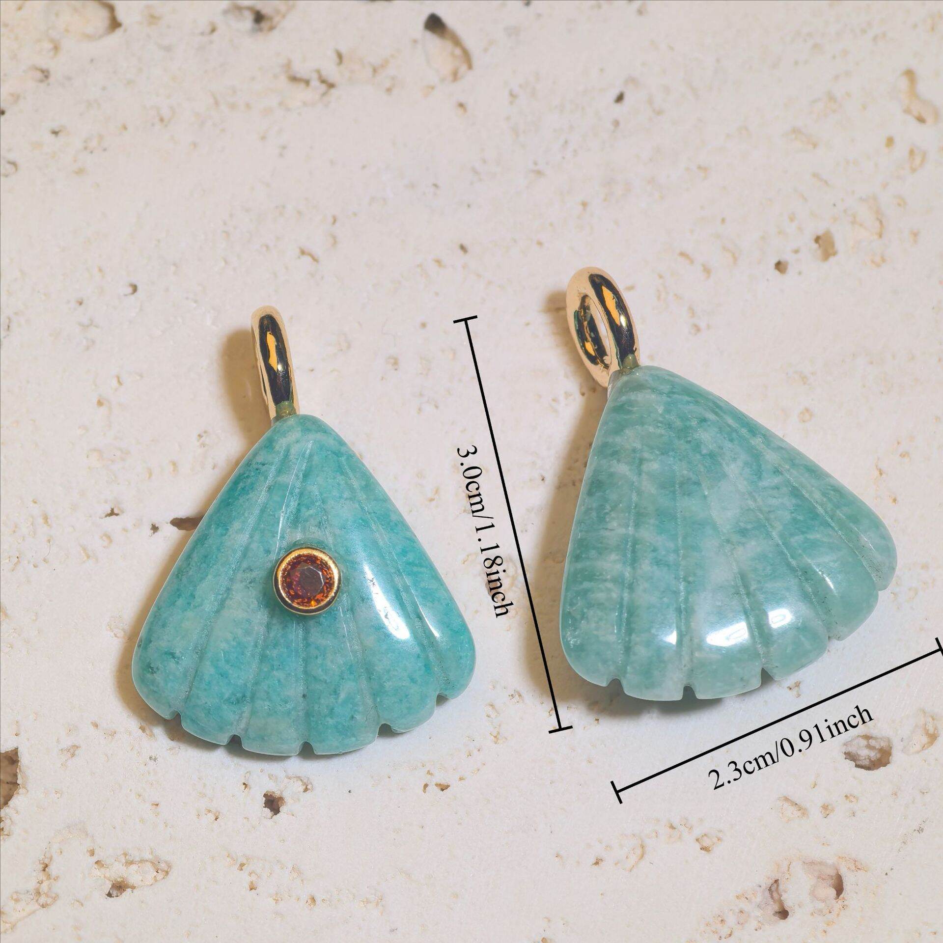 Shell Shape Natural Stones Zircon Women's Pendants h5 Picture4