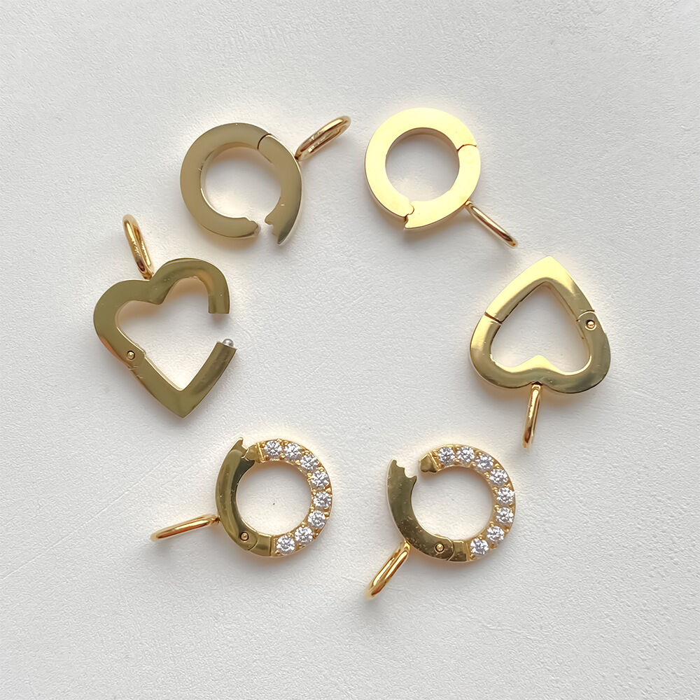 Einfache DIY-Herzkreis-Glieder und -Verbinder aus Edelstahl in Goldfarbe h5 Bild2