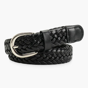 Simple Series Daily Solid Color Woven Premium Quality Pu Woven Belt h5