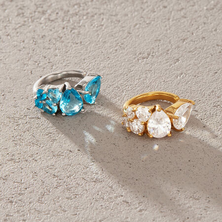 Pendientes De Mujer De La Lujosa Serie Punk Con Forma Irregular, De Acero Inoxidable, Resistentes Al Agua Y De Color Dorado Con Circonitas.