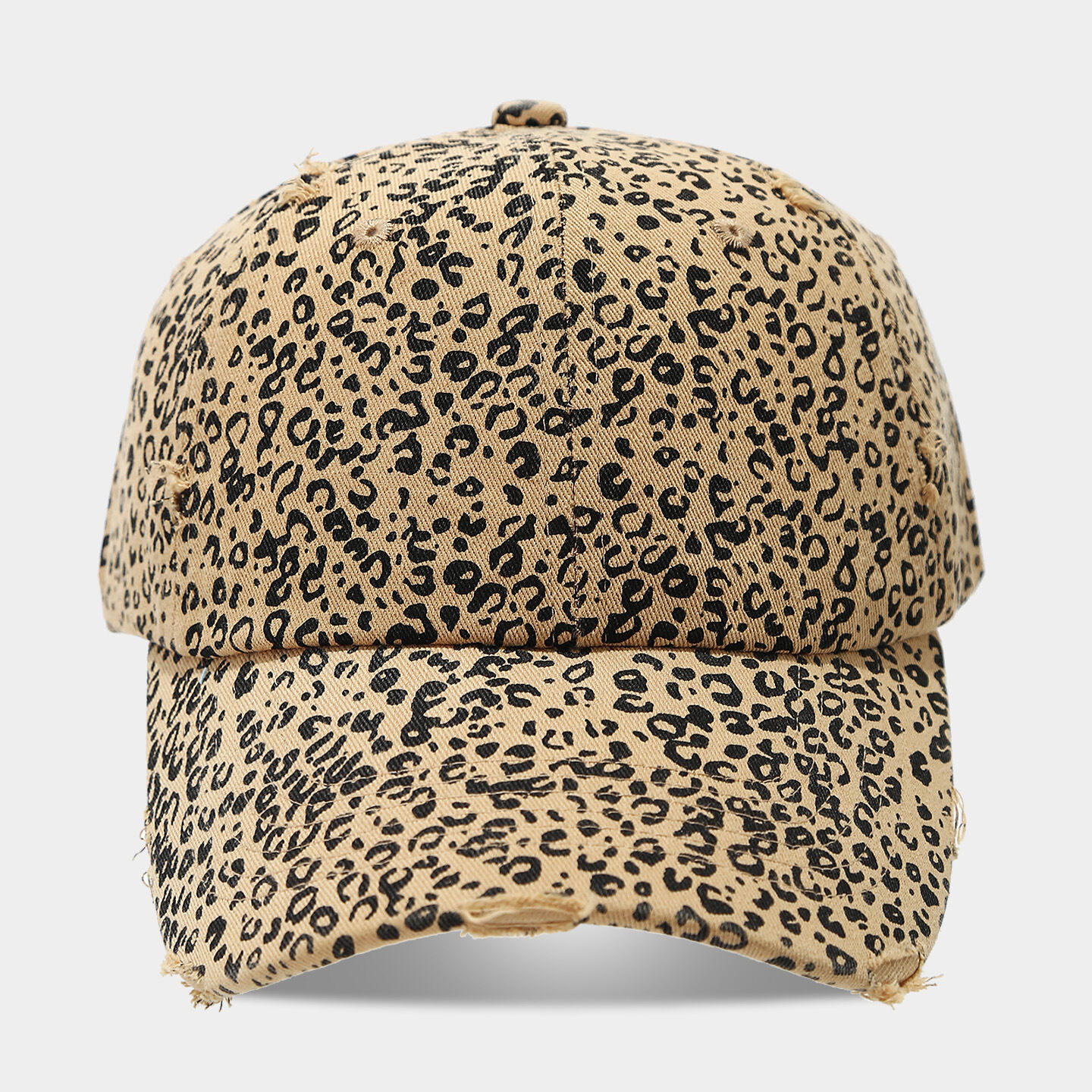 Simple Series Retro Baseball Cap Met Luipaardprint Van Katoen h5 Afbeelding3
