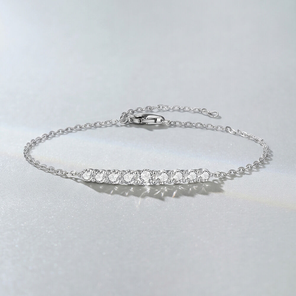 Simple Series Elegant Chain 925 Sterling Silver Color   Gold Color   Women's Moissanite Bracelets Picture3