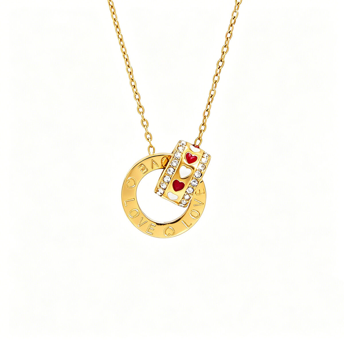 Simple Series Schattige Hartvormige Teckel Hanger Van Roestvrij Staal, Waterdicht, Goudkleurige Ketting h5 Afbeelding5