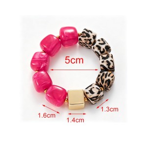 Retro Leopard Print Beads Resin Women's Beaded Bracelets h5 Picture3