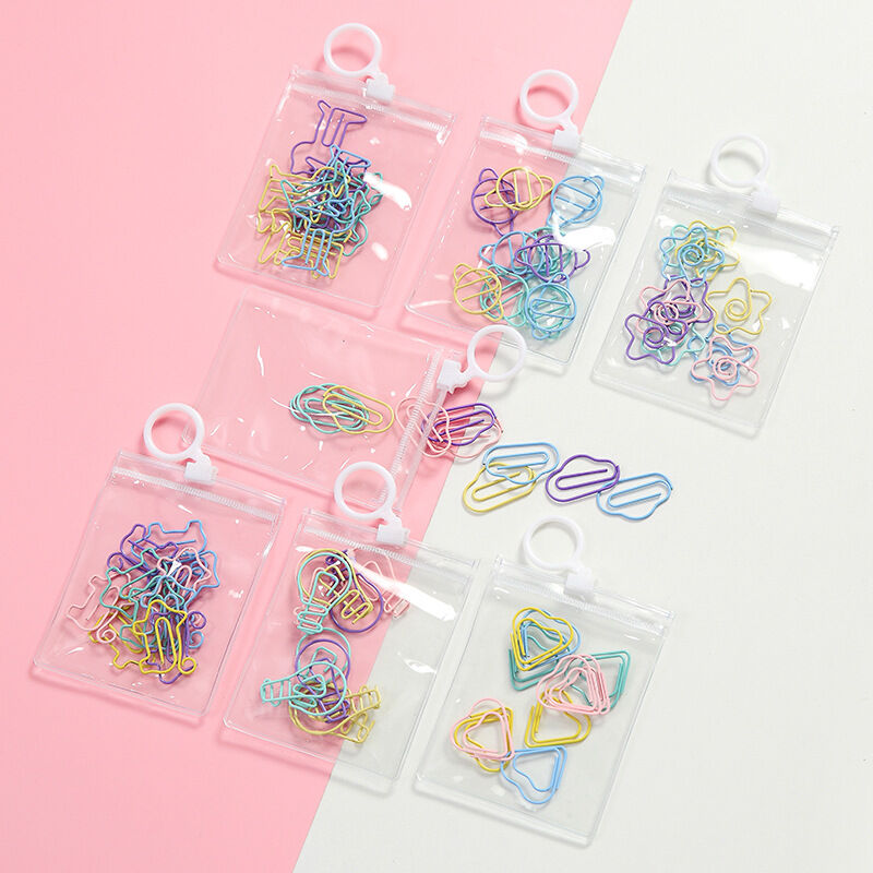 Simple Series schattige metalen hartjes met dierenprint in gemengde kleuren en sterrenclips 2