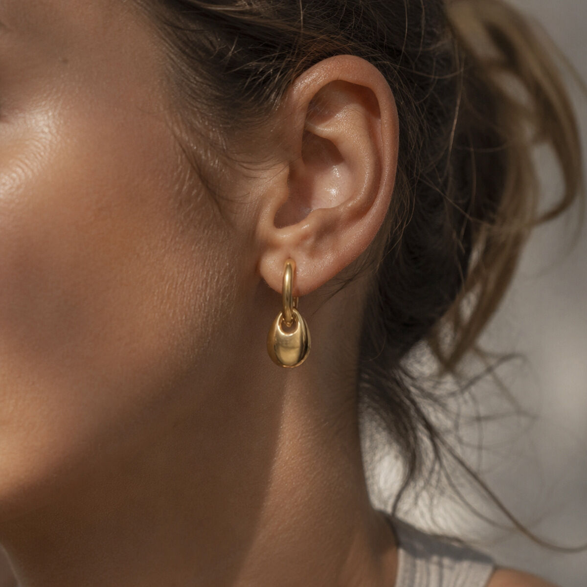 Boucles d'oreilles pendantes pour femme, forme elliptique, en acier inoxydable doré et argenté, étanches. 2
