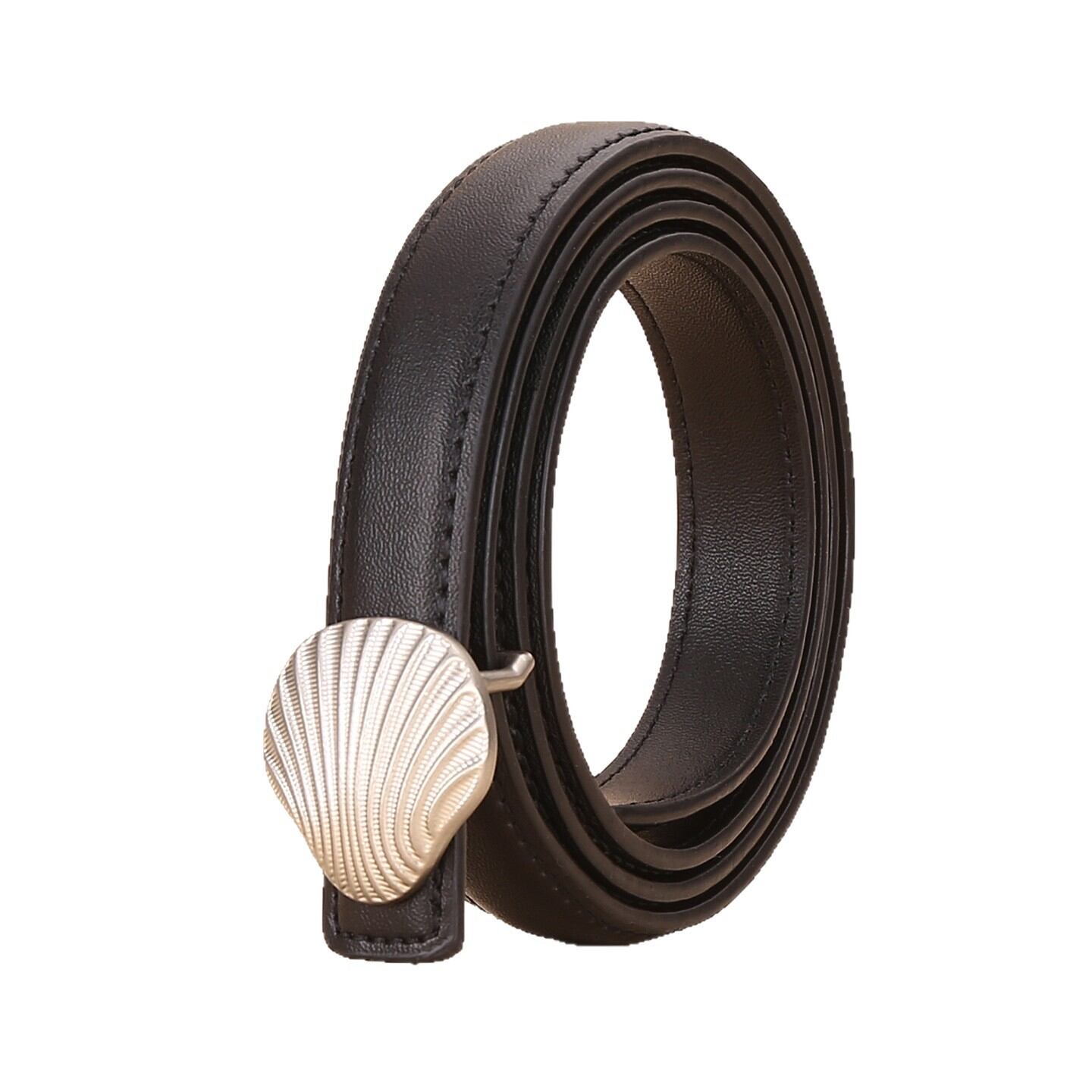 Simple Series Daily Solid Color Oceanic Style Shell Leather Belt Picture6