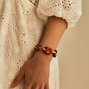 Simple Series Retro Irregular Shape Acrylic Women's Beaded Bracelets h5 Picture2