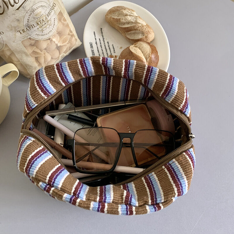 Simple Series Daily Stripe Mixed Color Polyester Makeup Bags Picture3
