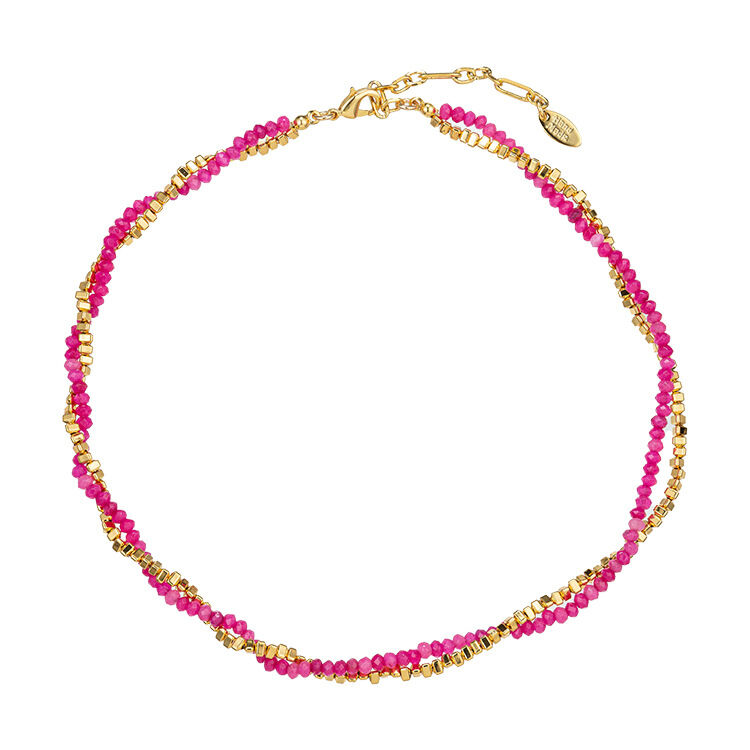 Simple Beads Natural Stones Copper Gold Color Women's Necklaces Sets h5 Picture4