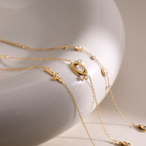 Simple Series Elegant Devil's Eye Stainless Steel Waterproof Zircon Women's Charm Bracelets h5 Picture4