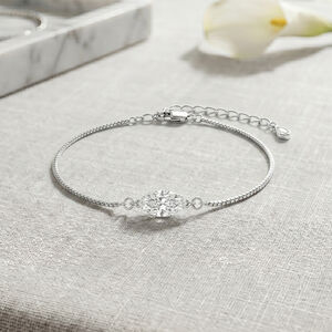 Simple Series Irregular Shape 925 Sterling Silver Color Rhodium Plating Women's Moissanite Bracelets h5 Picture3