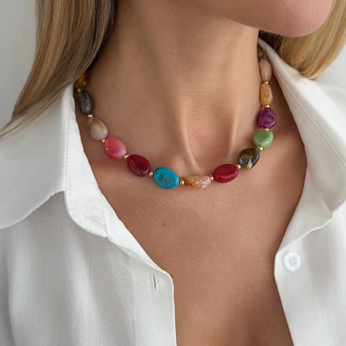 Colorful Beads Resin CCB Women's Beaded Necklaces 2