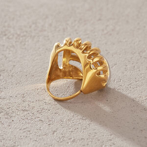 Anillos Llamativos De Acero Inoxidable Resistentes Al Agua, Con Diseño Retro Calado En Colores Dorado Y Plateado. h5 Imagen2