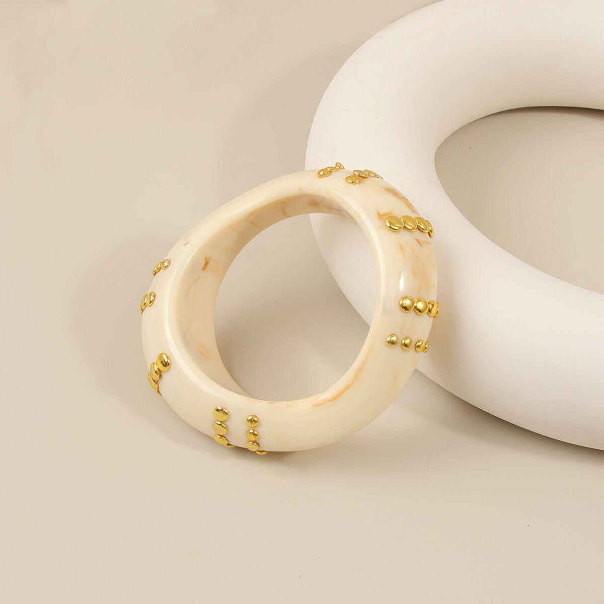 Punk Irregular Shape Rivet Resin Women's Bangles 