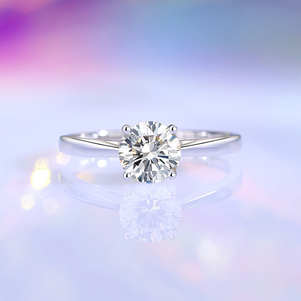 Simple Series Elegant Circle 925 Sterling Silver Color Platinum Plating Moissanite Women's Moissanite Rings h5Picture2